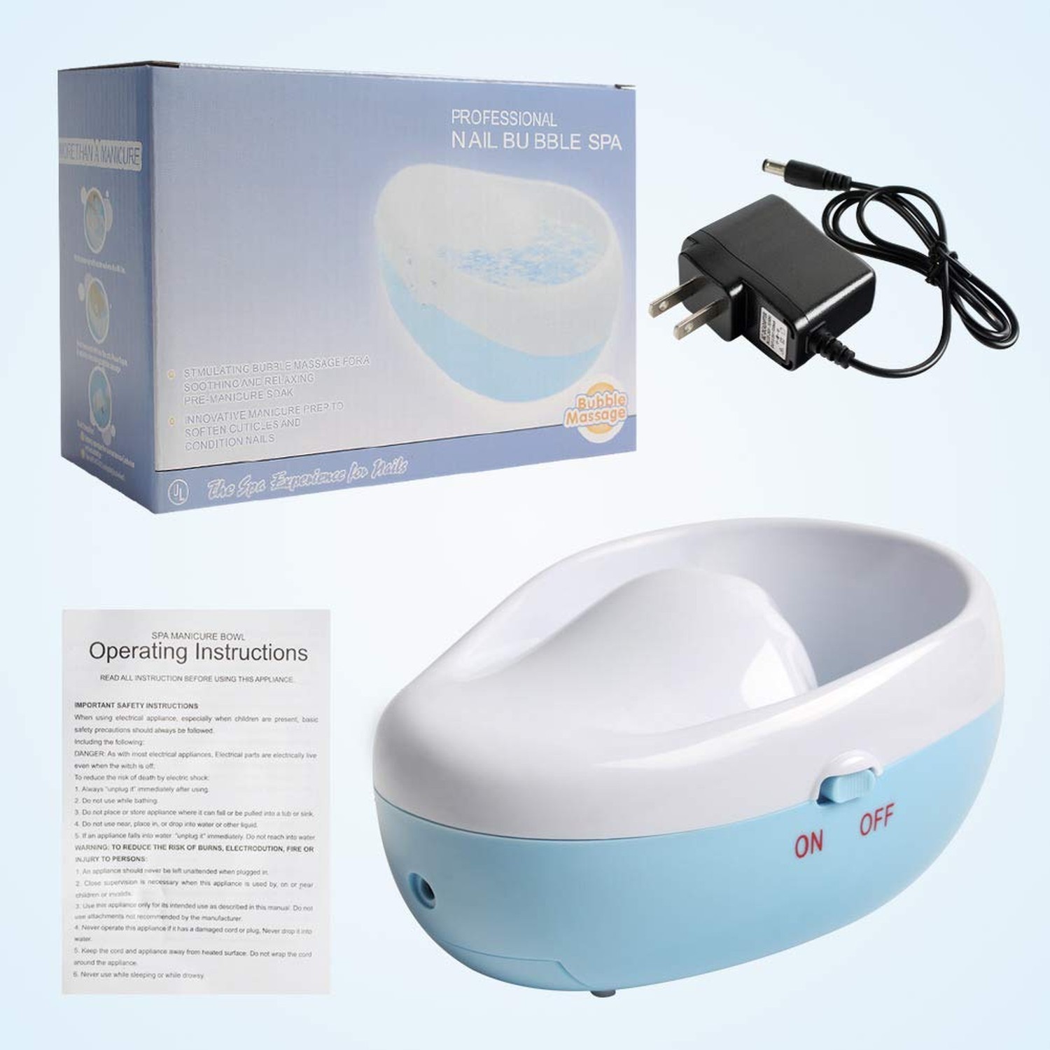 Electric Bubble Nail Soaking Bowl, Manicure Hand Bowl Jet Spa Massage Soak So…