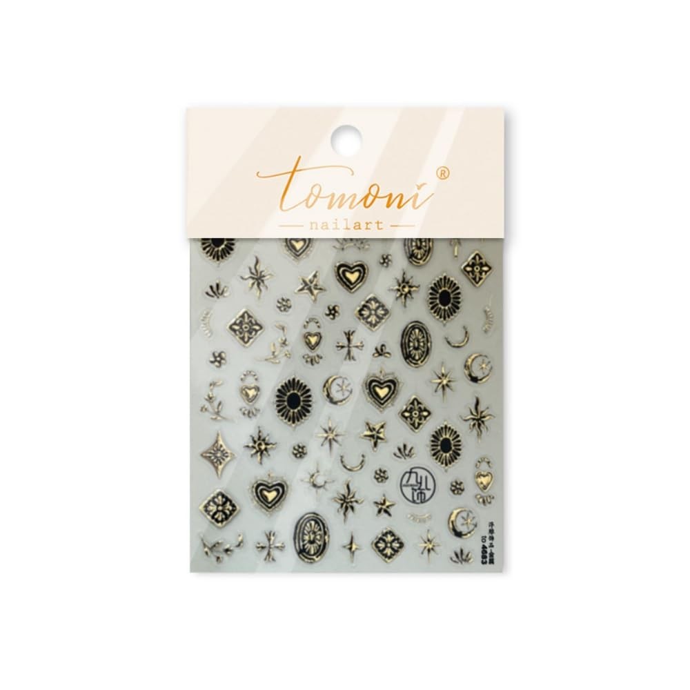 Chinese Style Nail Stickers Retro Totem Nails Decals Self Adhesive Color 19