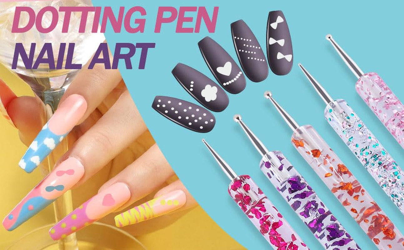 35Pcs Nail Art Pens Brushes,Nail Art Tool Set,Nail Dotting Tools,Nail Dust Brush