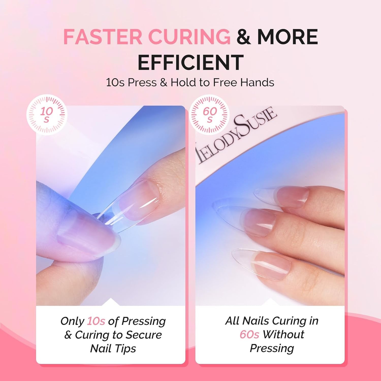 MelodySusie 20g*2Pcs Solid Nail Glue Gel, Super Strong&28+Days Long Last Soft Ge