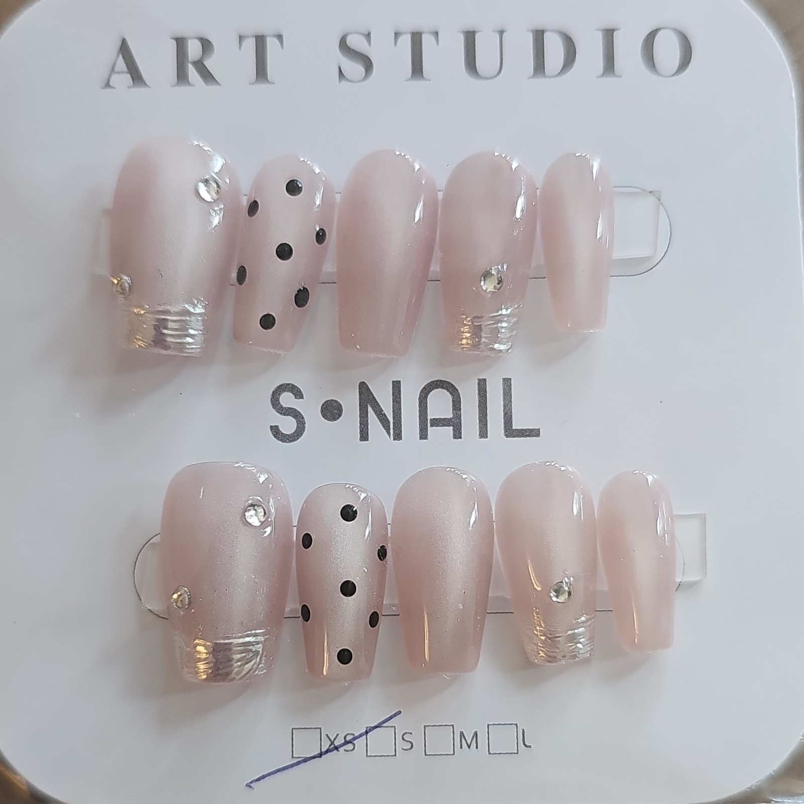 10 Sets Handmade Press On Nails Mixed Designs Bling Charms Glossy/ Full Cover