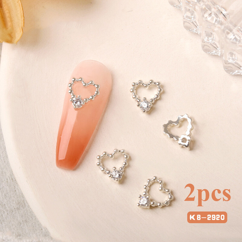 2pcs DIY Heart Butterfly Nail Art Decor Zircon Jewelry 3D Nail Art Rhinestones ⇓