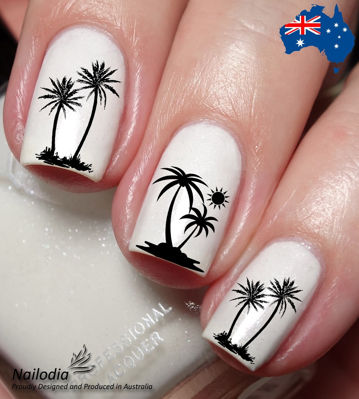 Palm Tree Nail Art Decal Sticker Water Transfer Slider – Tropical Theme