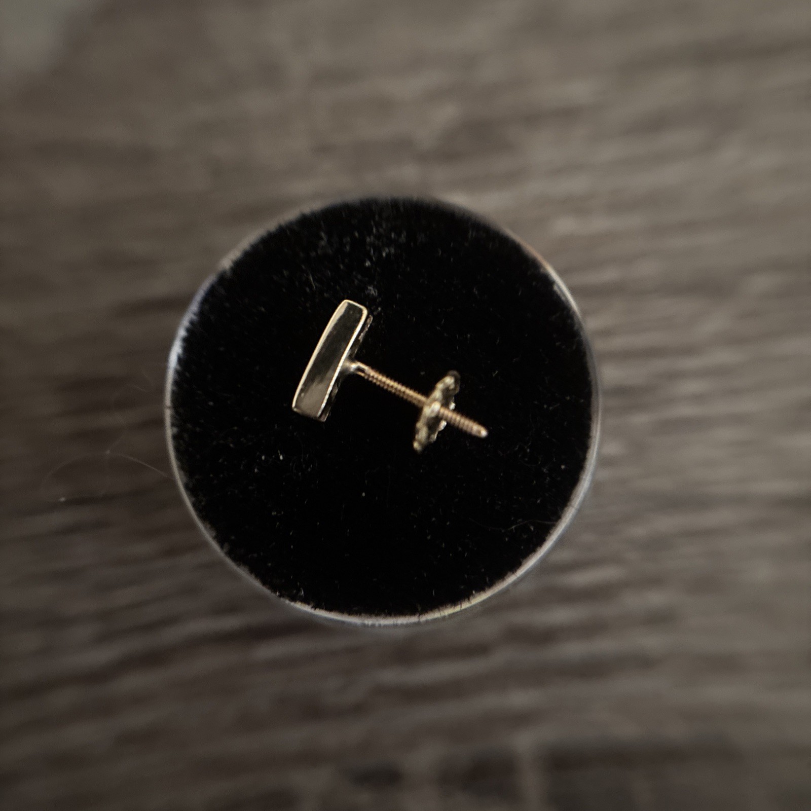 14K Yellow Gold Nail Stud with 3-2 pt Diamonds Charm with Post