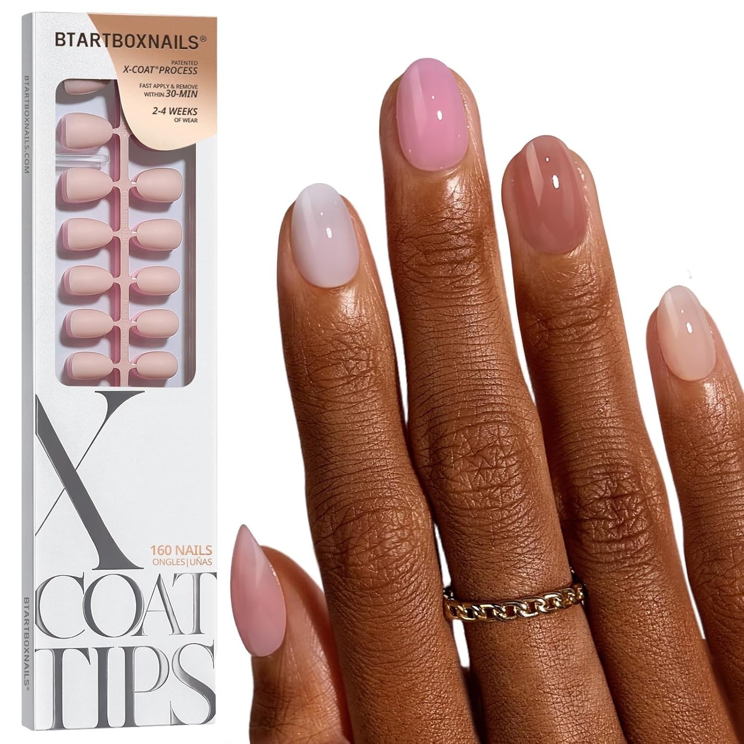 5 New BTARTBOX Press On Nails, Almond, Various Colors See Photos