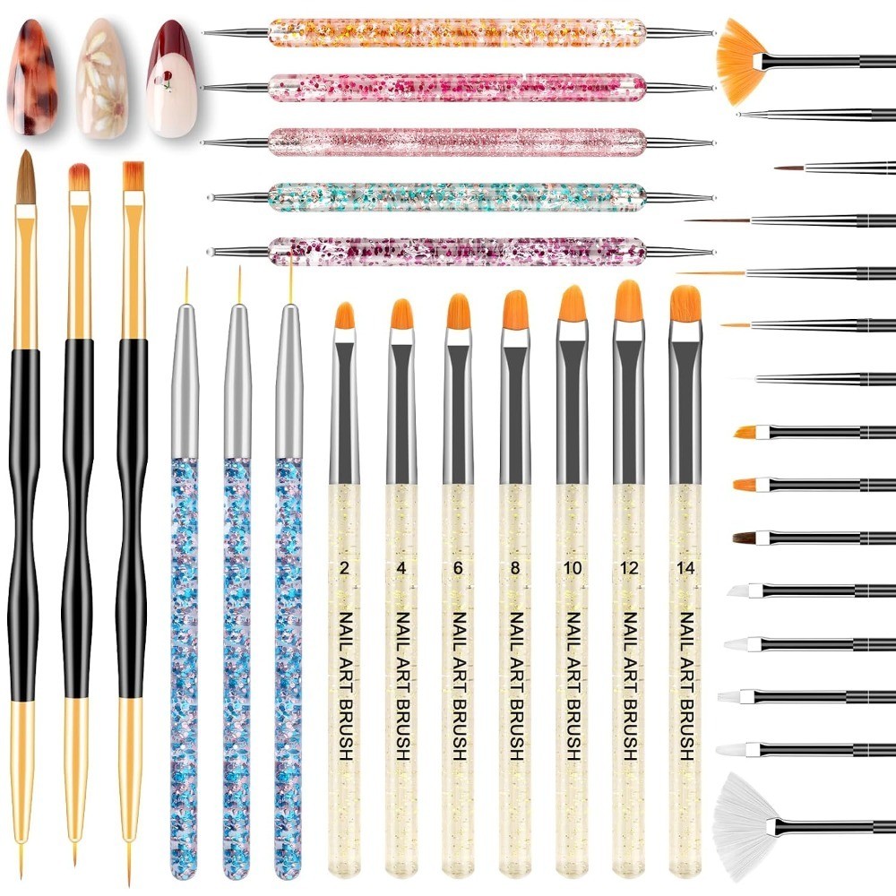 33pcs Nail Art Brushes Set, Must Have Nail Art Tools for Beginners, Design Tools