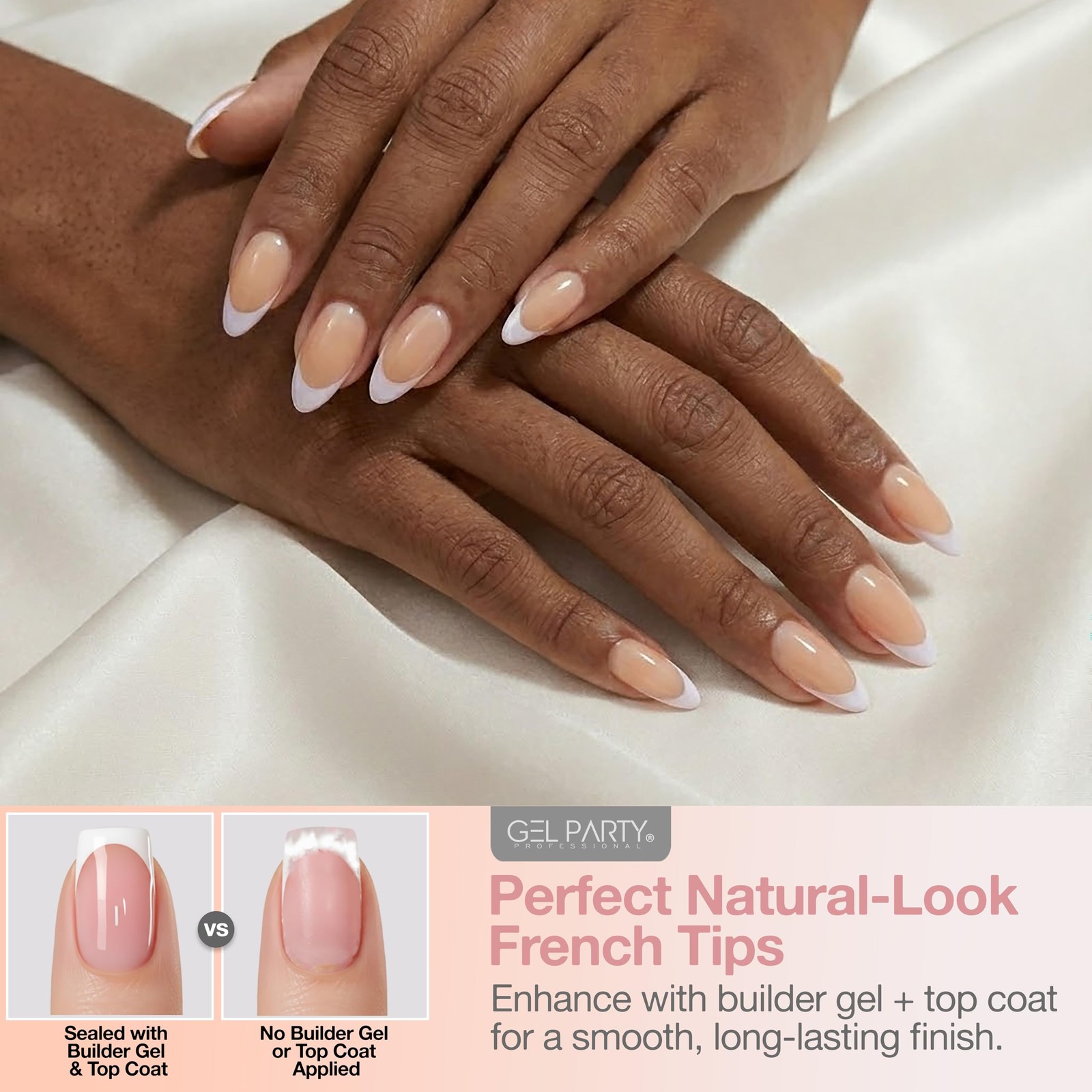 GELPARTY 150Pcs Soft Gel French Nail Tips – Pre-Shaped (x-Nude Short Almond) …
