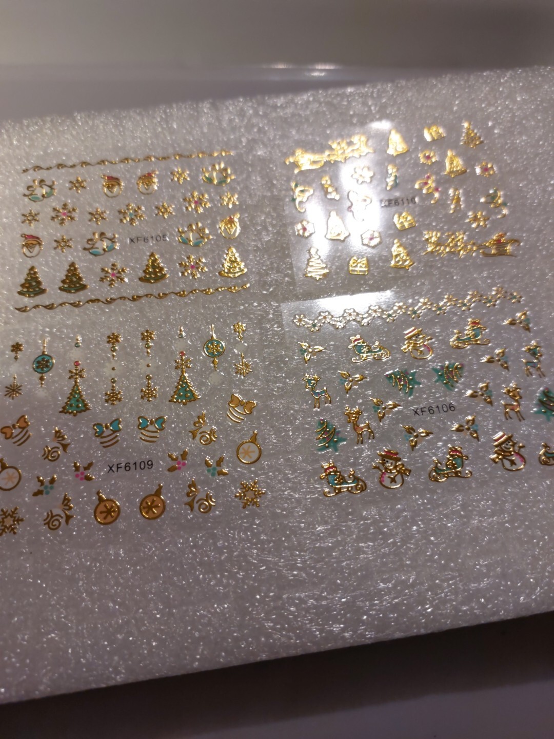 4 X Small Sheets Of Christmas Nail Art Stickers (Dn63) New