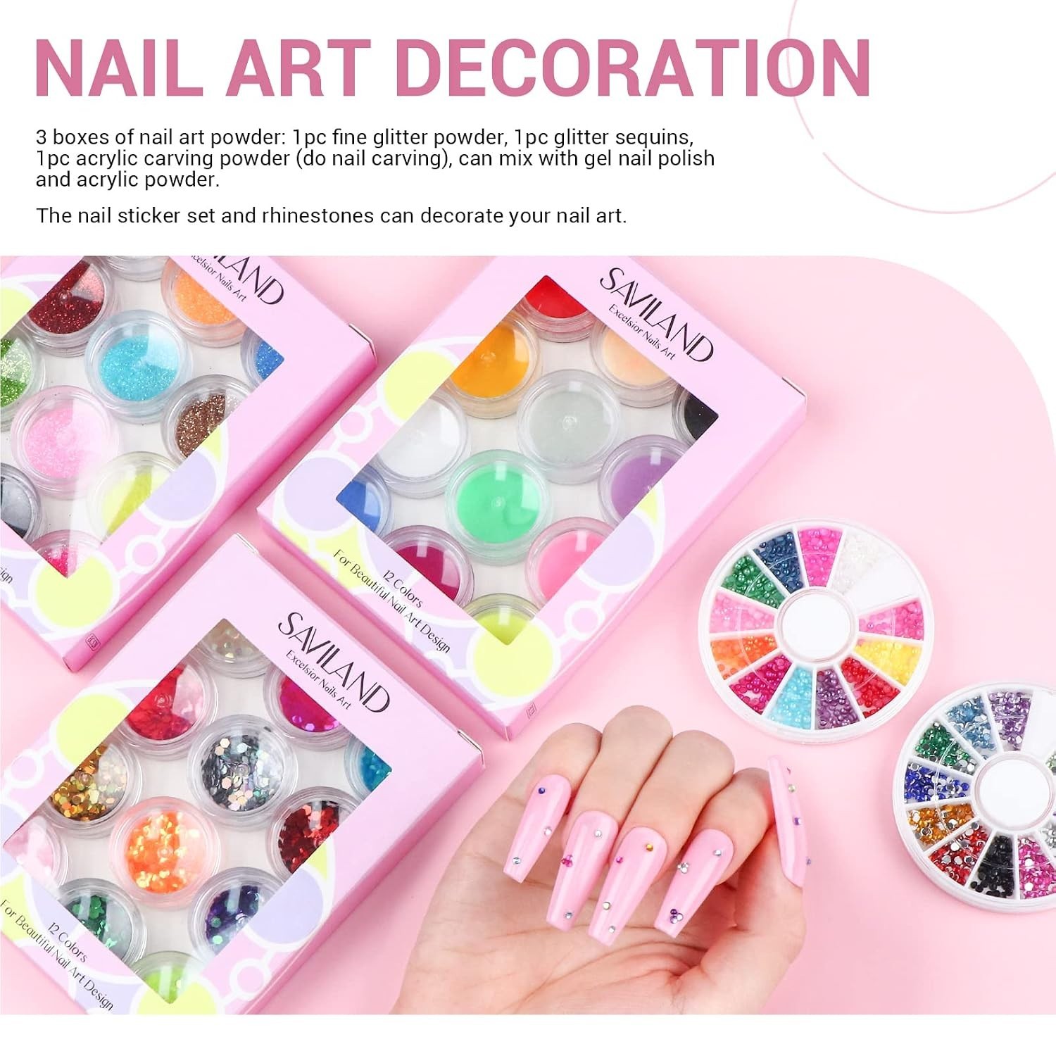 Full Acrylic Nail Kit with Nail Art Accessories