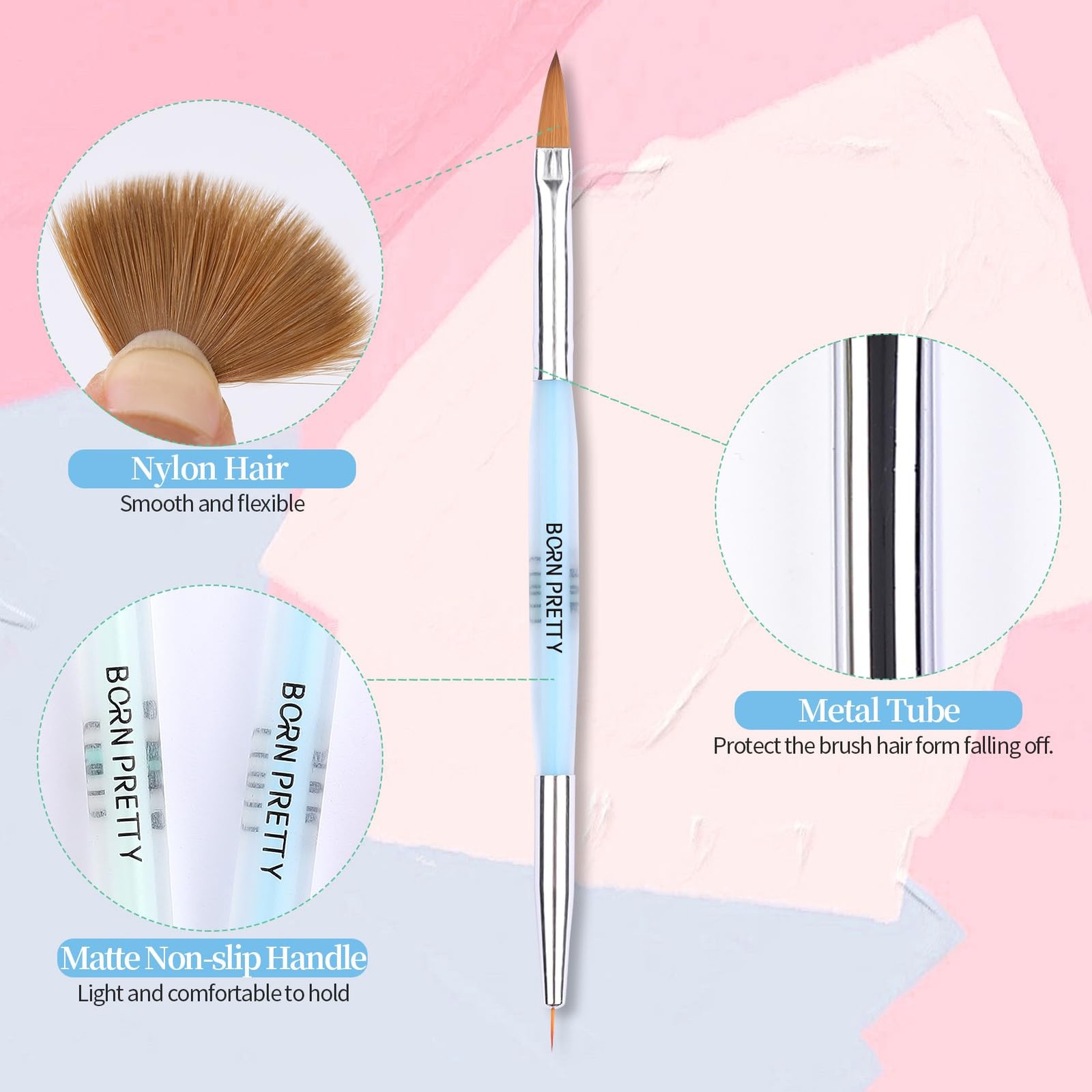 Double-Ended Nail Art Brushes 4Pcs Tool Set Gel Polish Liner Design Pen