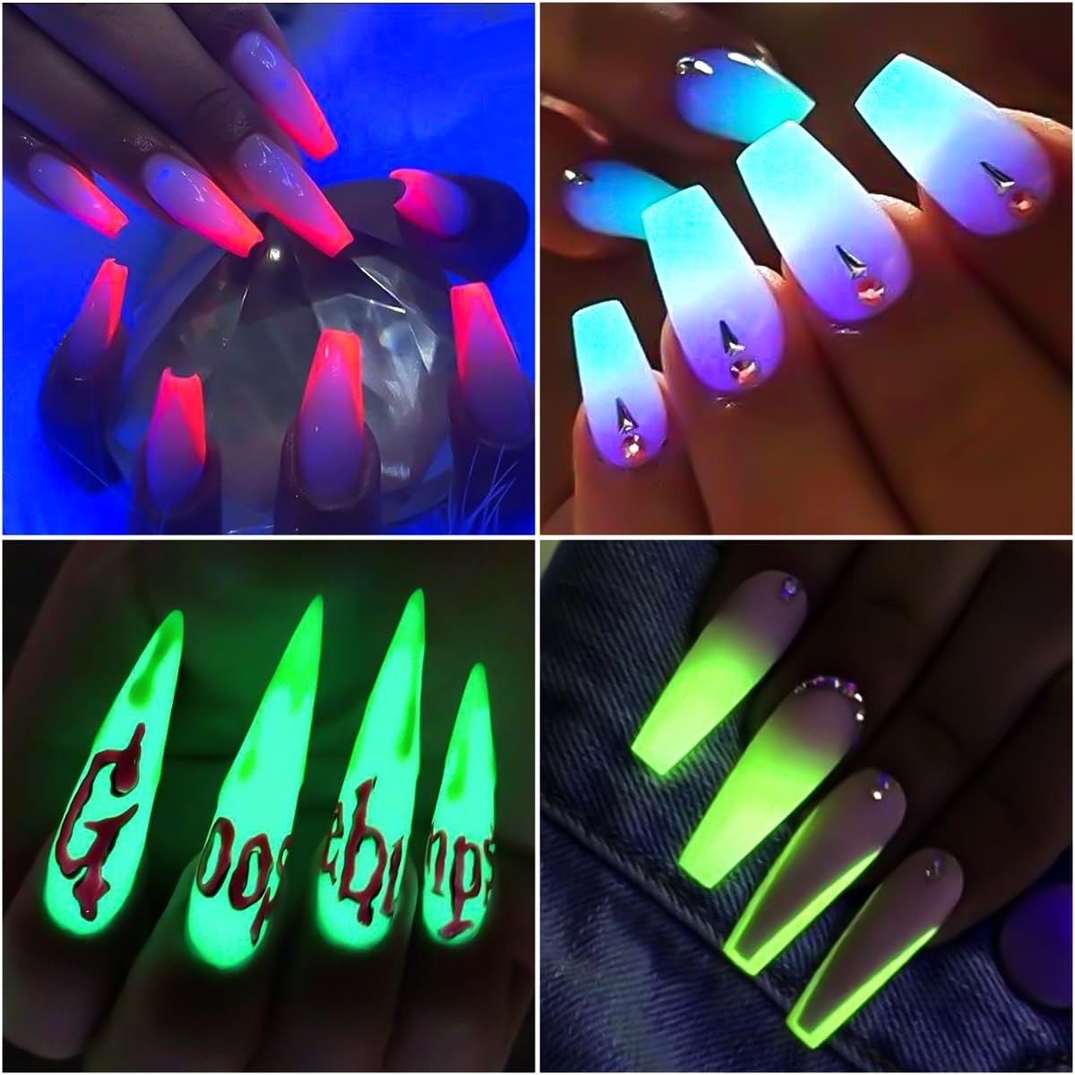 Glow in The Dark Pigment Powder,12 Colors Luminous Iridescent Multicolor
