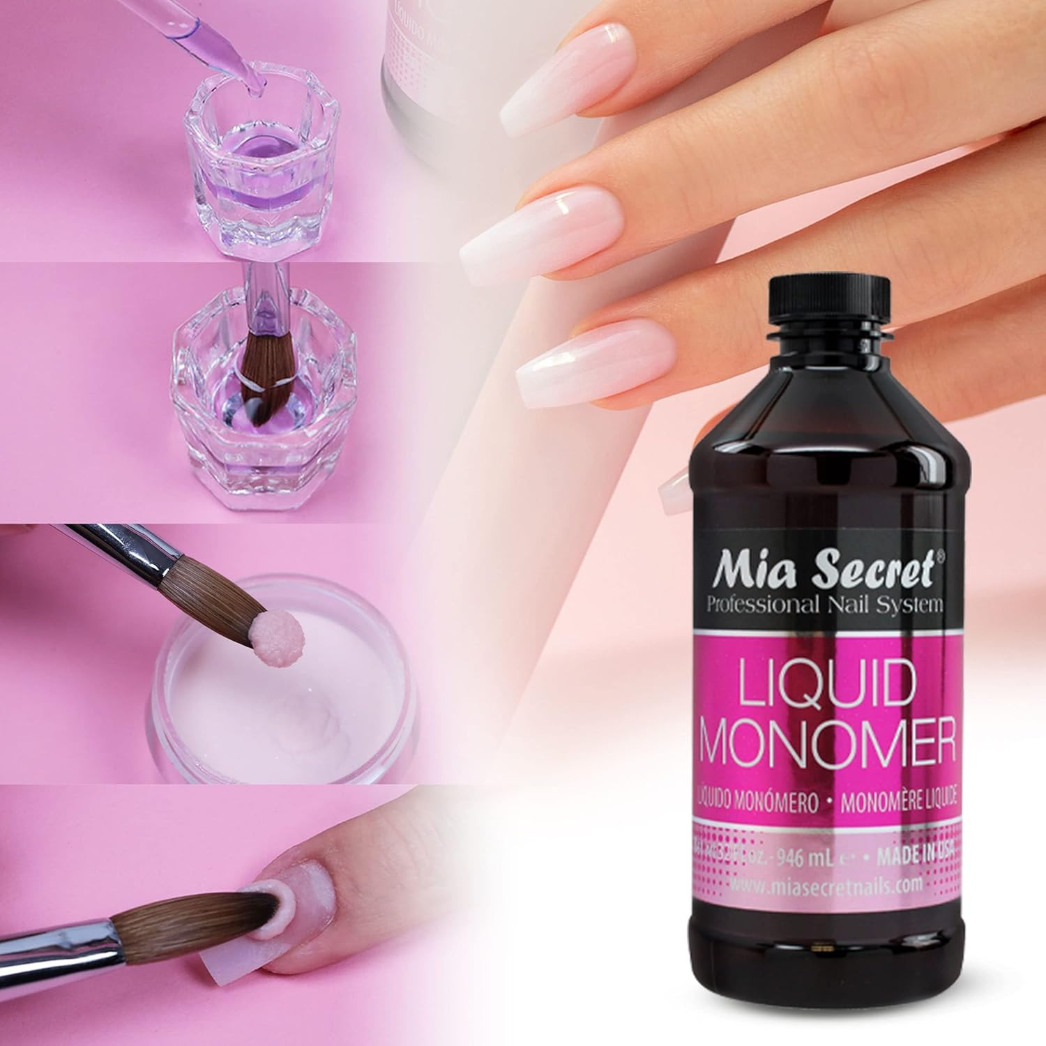 32 Oz Liquid Monomer – Professional Acrylic Nail Liquid for Acrylic Powder – EM
