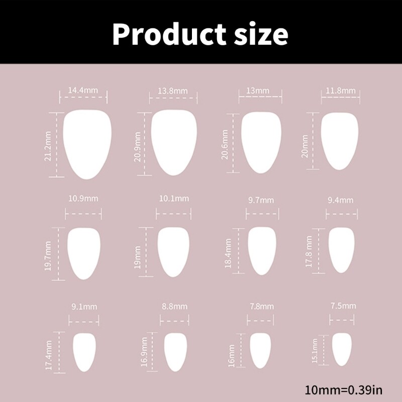 24 Pieces Short French Almond Style Leopard Artificial Nail for Nail Art Lover