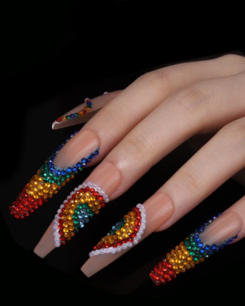 Nail Charms, Nail Rhinestones Kit with 8 Boxes of Nail Gems, 3D Charms for Nails