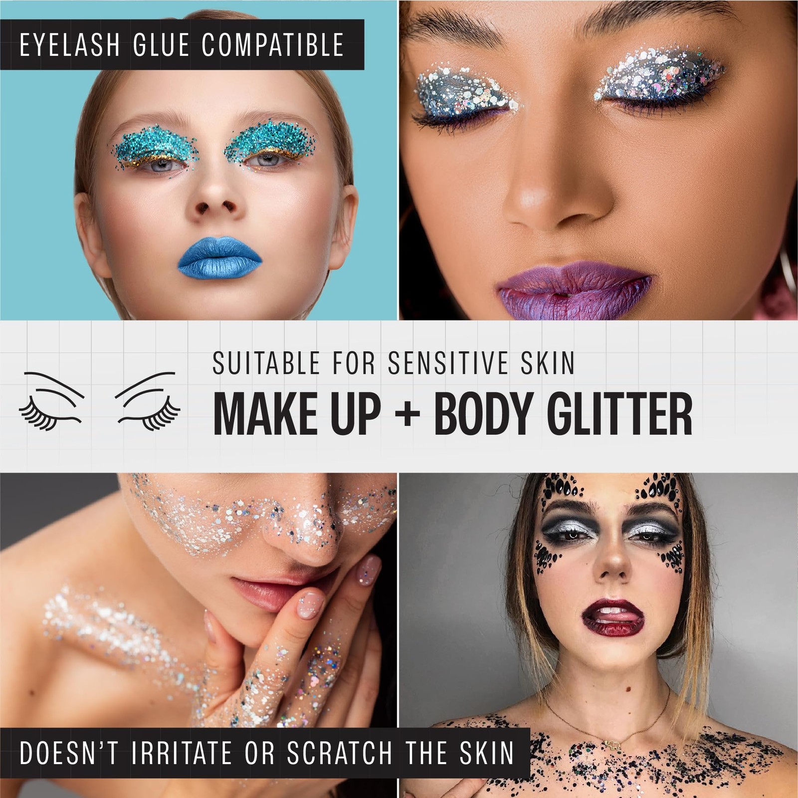 Chunky Holographic Body Glitter I 16 Colors + 16 Pack