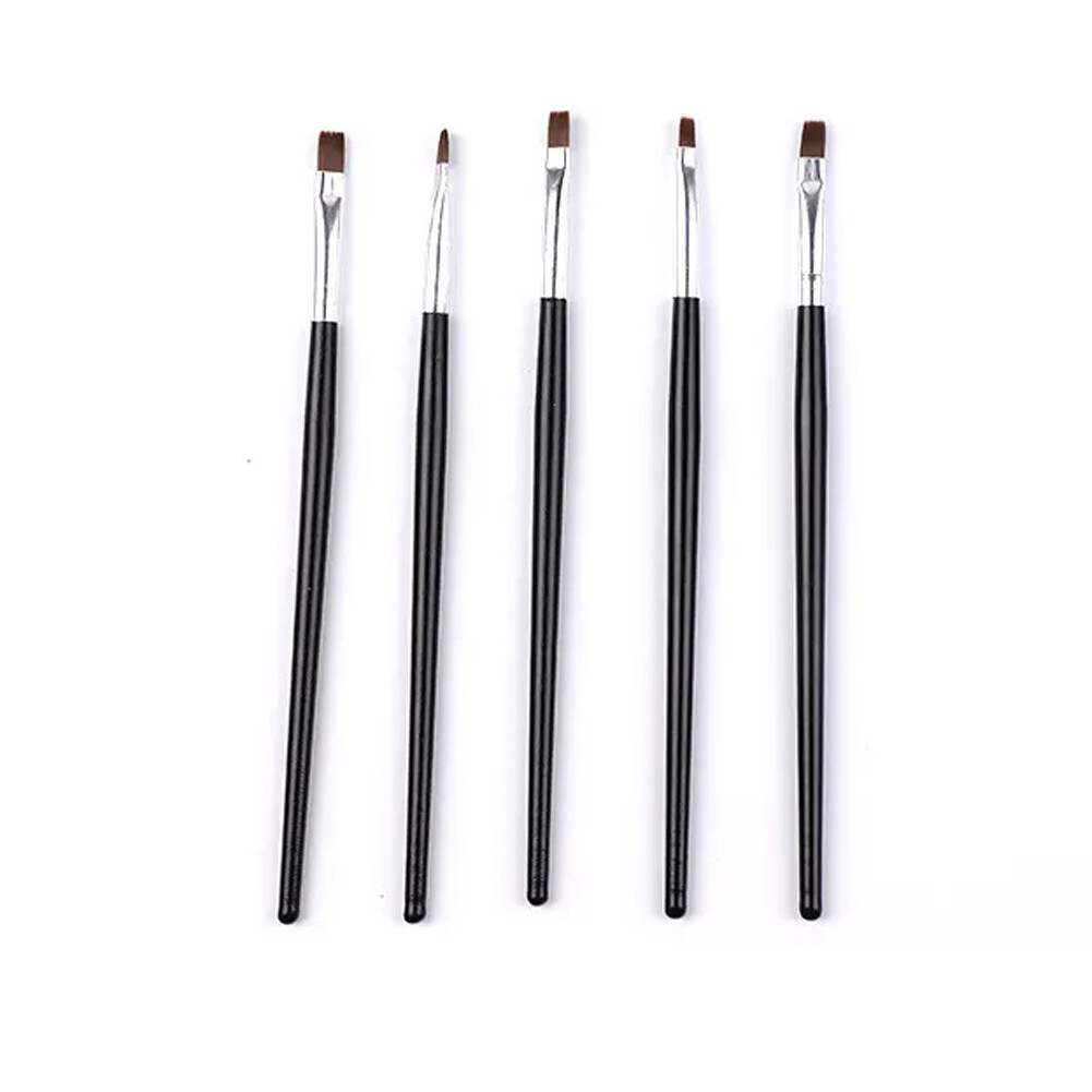 5pcs Nail Art Gel Pens Dotting Tool Nail Silicone Brushes Set Kit Professional