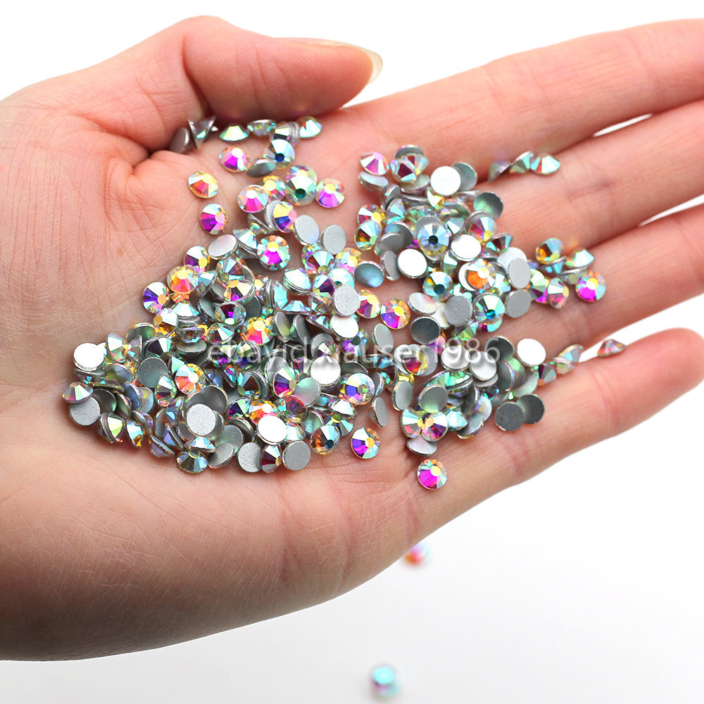 Top quality Crystal AB Rhinestones Flat Back Gems for Nails Clothes Craft Decor