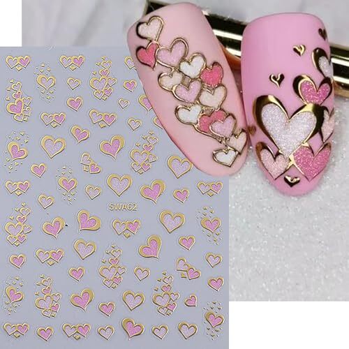Valentine’s Day Nail Stickers Retro Valentine’s Day Gold Valentine’s Day Style2