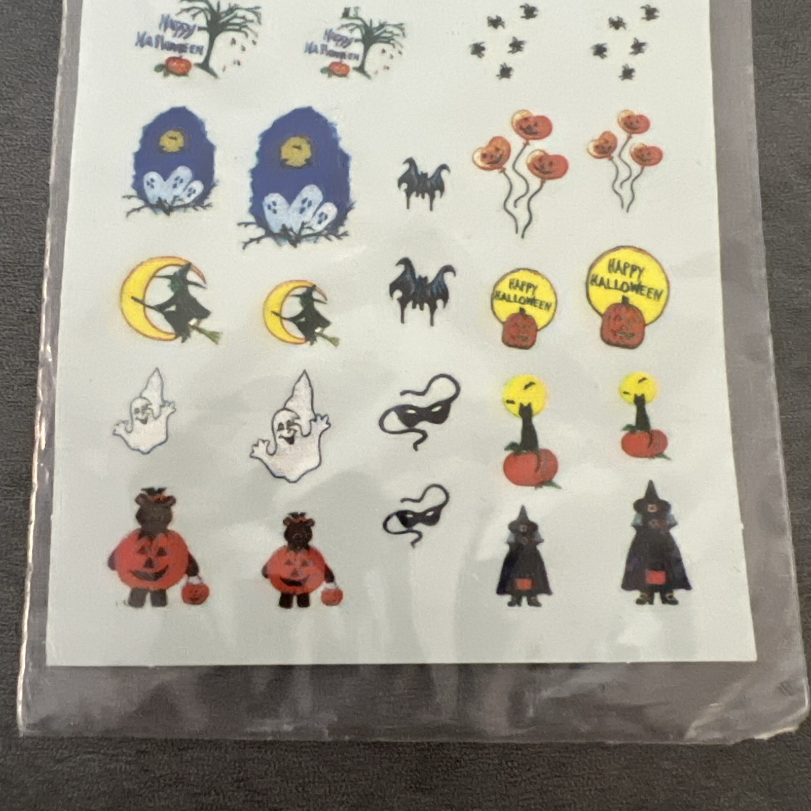 NEW Vintage 1992 Winning Nails Halloween Fingernail Decals Nail Art Ghost Spooky