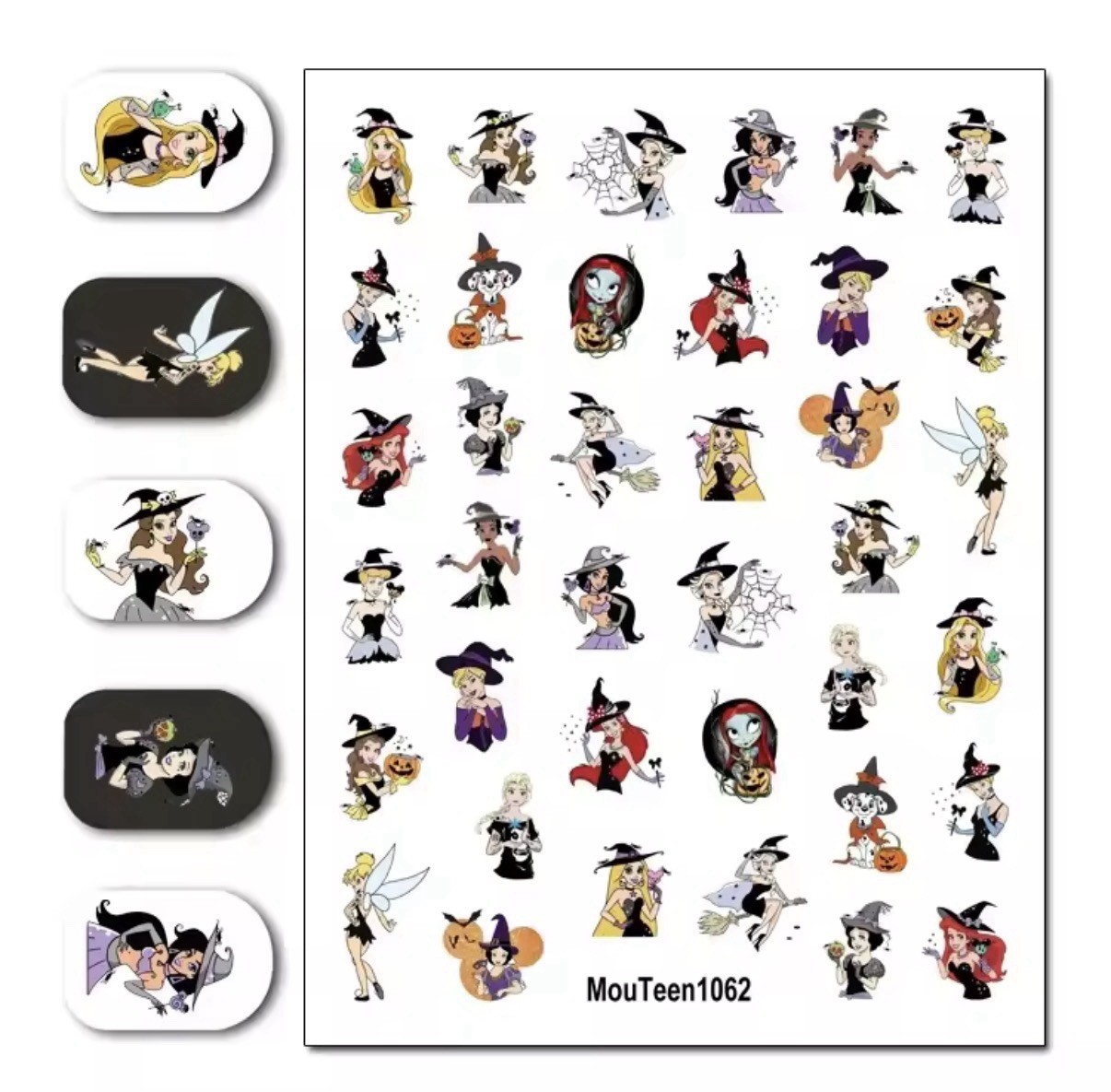 Nail Art Stickers NEW ! DISNEY FAIRIES &WITCHES MOUTEEN1062