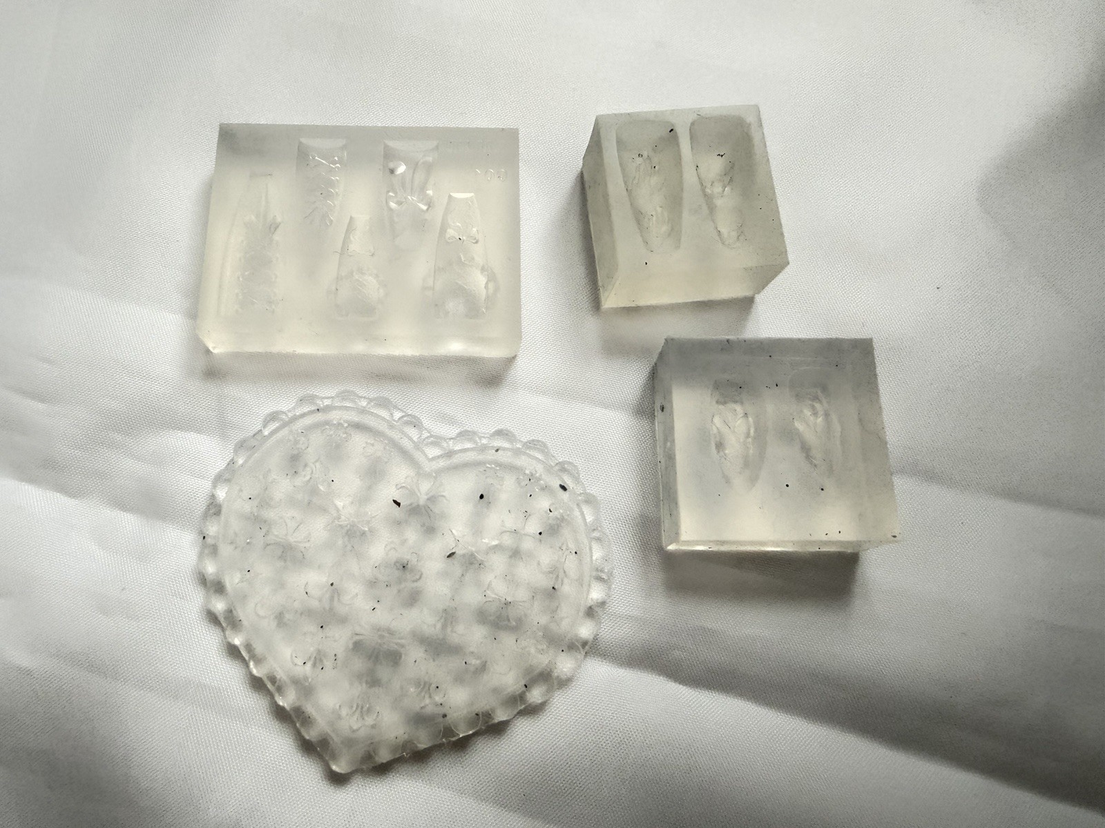 Lot of 4 Gothic Nail Art Silicone Molds Skull Anatomical Heart Corset Gothic