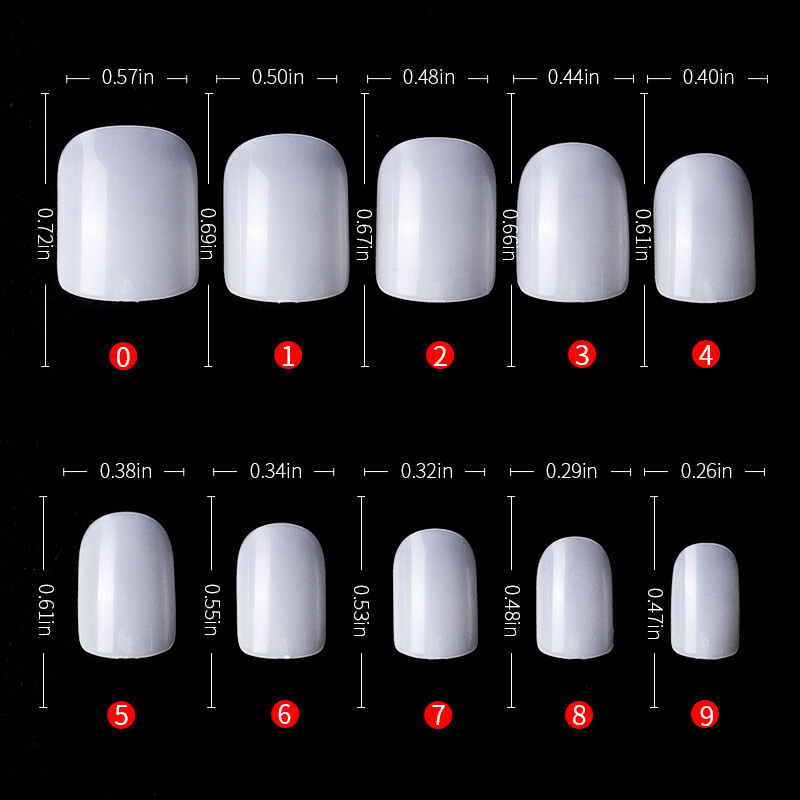 500 Pcs Round head Nail Art Tips Clear False Nails Art Tips Full Cover Manicure