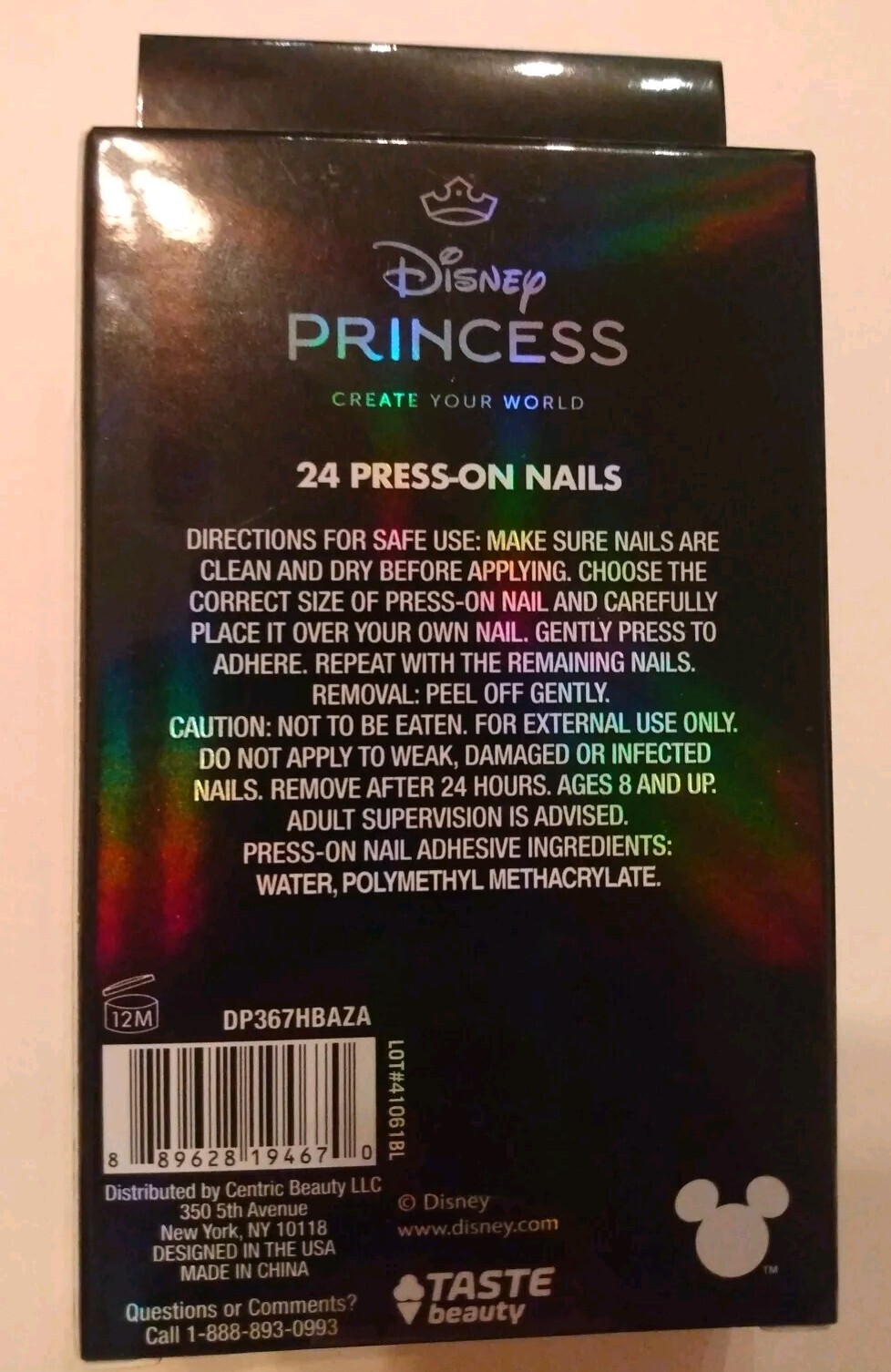 Disney Princess Press-on Nail Set 24 Self-adhesive Press On Nails New