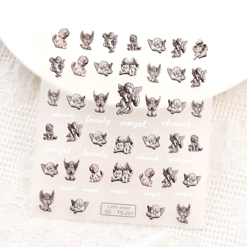 5D Embossed Magic Lovely Angel Nail Art Stickers Self Adhesive TS251 NH27