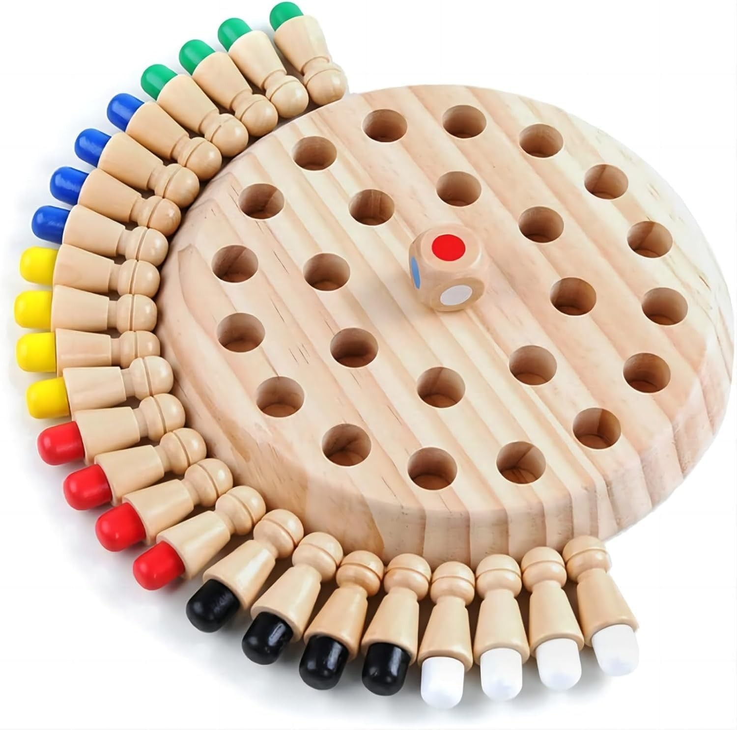 Wooden Memory Chess Board Game: Color 6.5 x x 1.77 inches, Multi-color