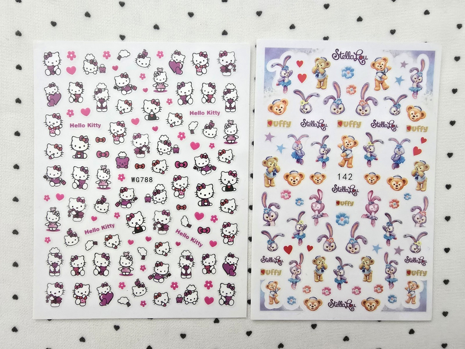 Kawaii Nail Art Stickers Decals Bundle 10 Sheets Self Adhesive Animals Sanrio
