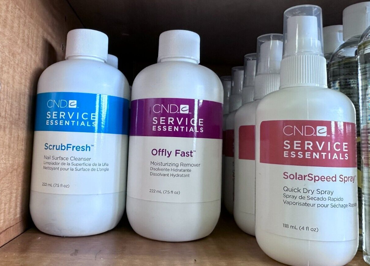 CND SERVICE ESSENTIALS ScrubFresh – Offly Fast – solar speed spray – Anny choose