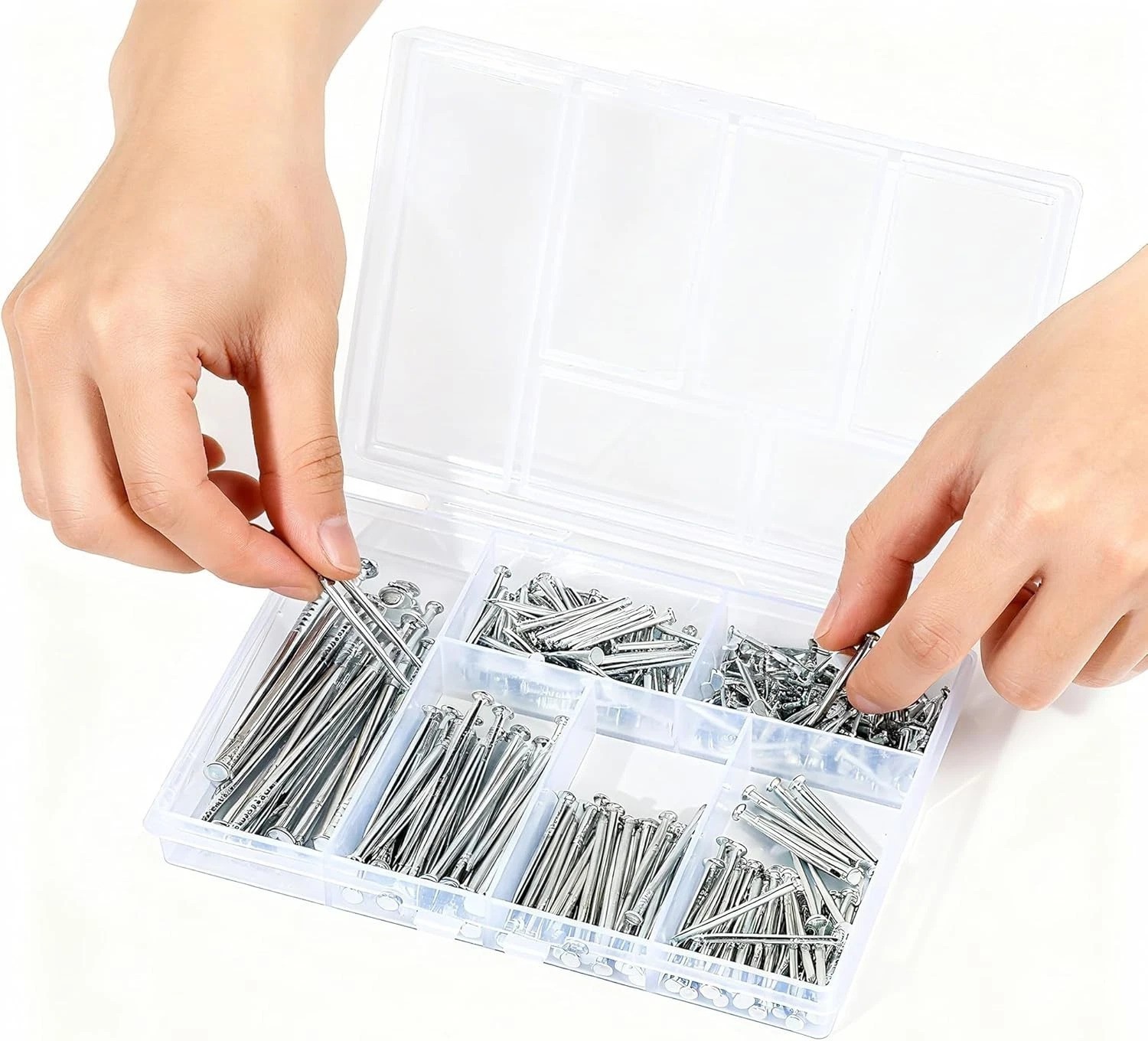 280 Pcs Nail Assortment Kit, 6 Sizes Finishing Nails for Hanging Pictures, Ma…