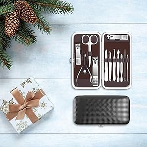 Professional Manicure and Pedicure Kit, 12-Piece Premium Grooming Set with Nail
