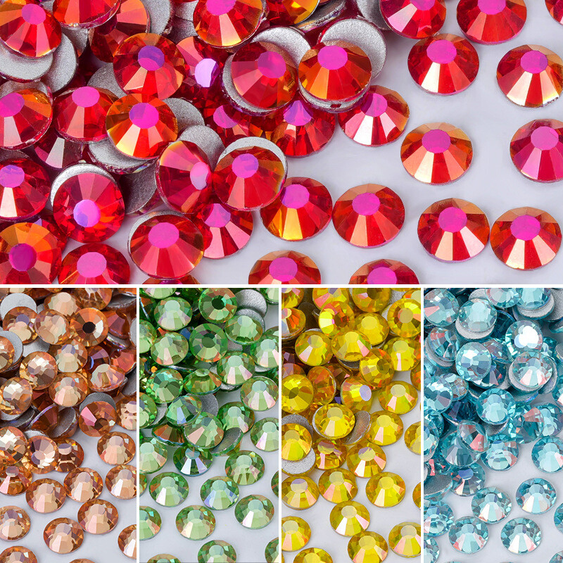 NEW Color Golden Light Crystal Glass Flatback Rhinestones Nail Art Clothes Decor