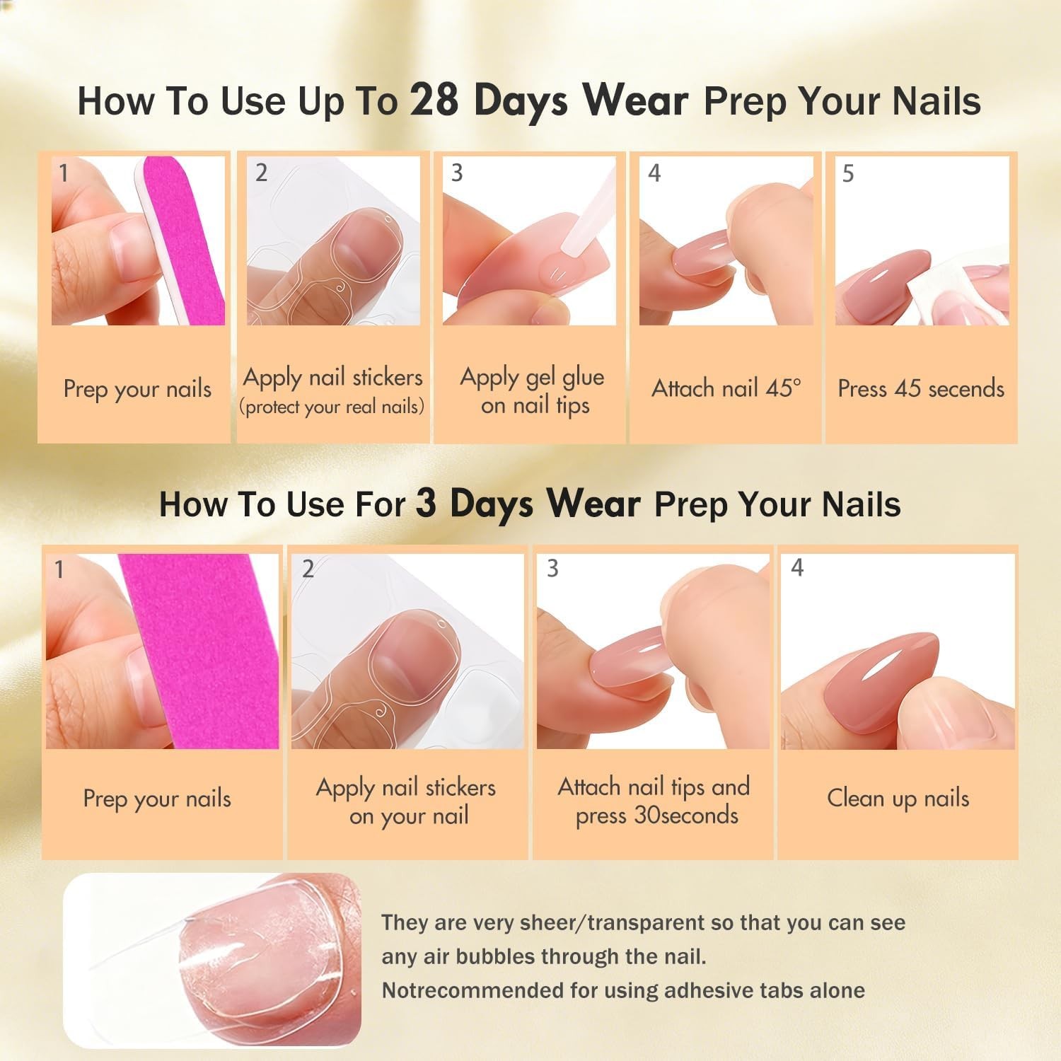 Chrome Red French Tip Press on Nails Short Square, Glazed Gel Fake Nails Pres…