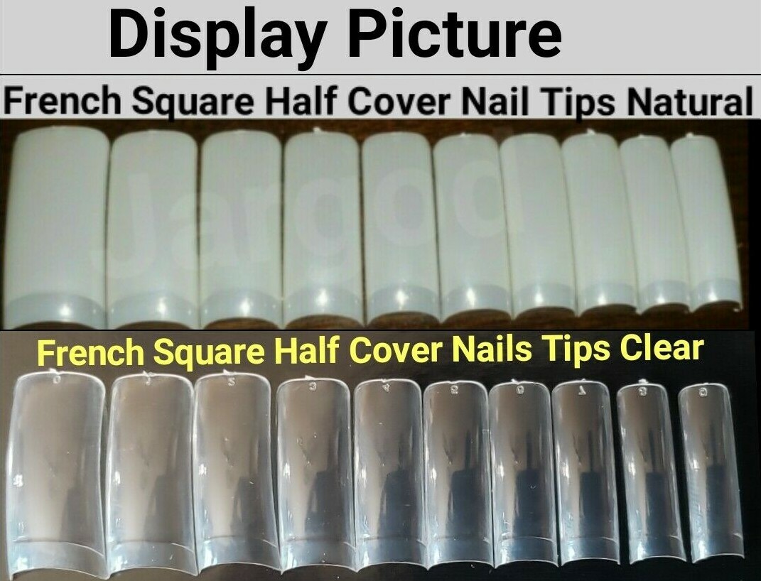 100/500/1000pcs French Tapered Square Half Cover Fake False Nails Tips -Jargod