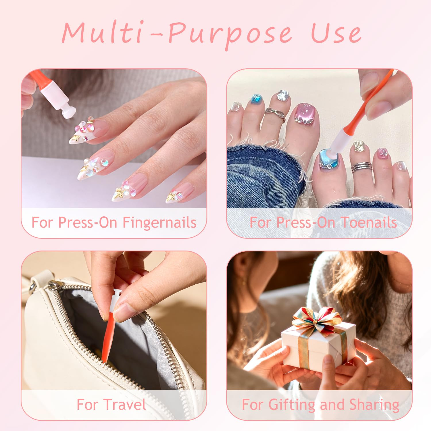5Pcs Portable Nail Art Suction Stick Tool Beauty Manicure Salon Accessories