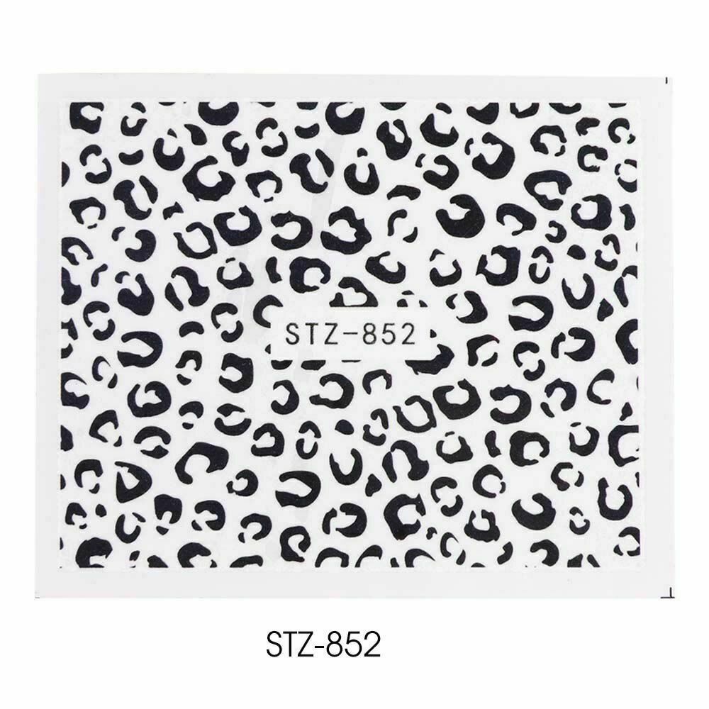 11 Sheets Nail Art Water Decal Stickers Transfer Brown Leopard Animal Print NS28