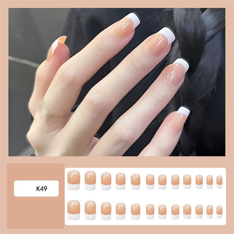 24Pcs False Nails Wearable Fake Nails Acrylic Nail Tips Press On Nail Full Cover