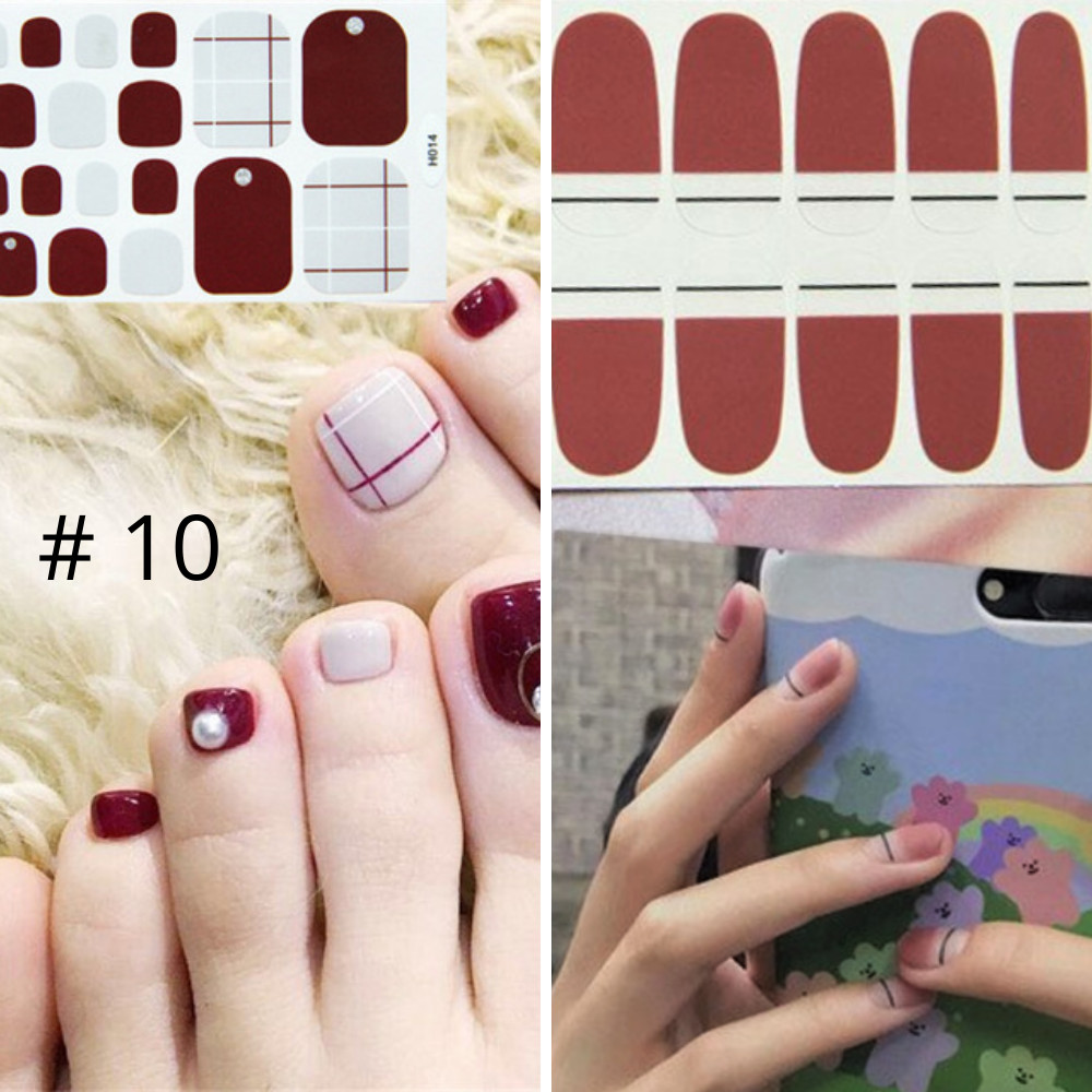 Premium Nail & Toe Nail Polish Strips Wraps Stickers. Pedicure Manicure Match.
