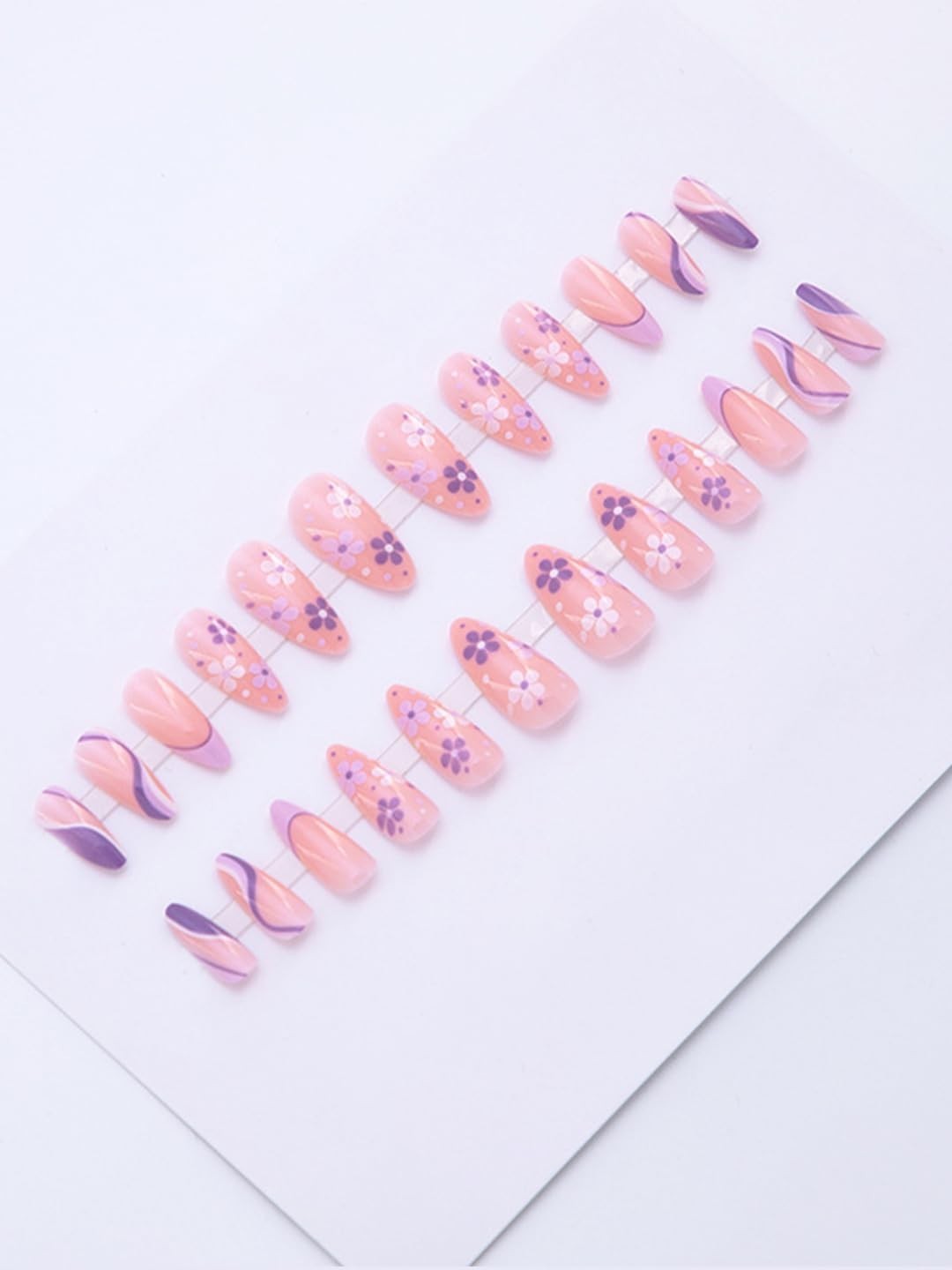 Secret Lives Premium Glossy Reusable Artificial Light Pink Color with white
