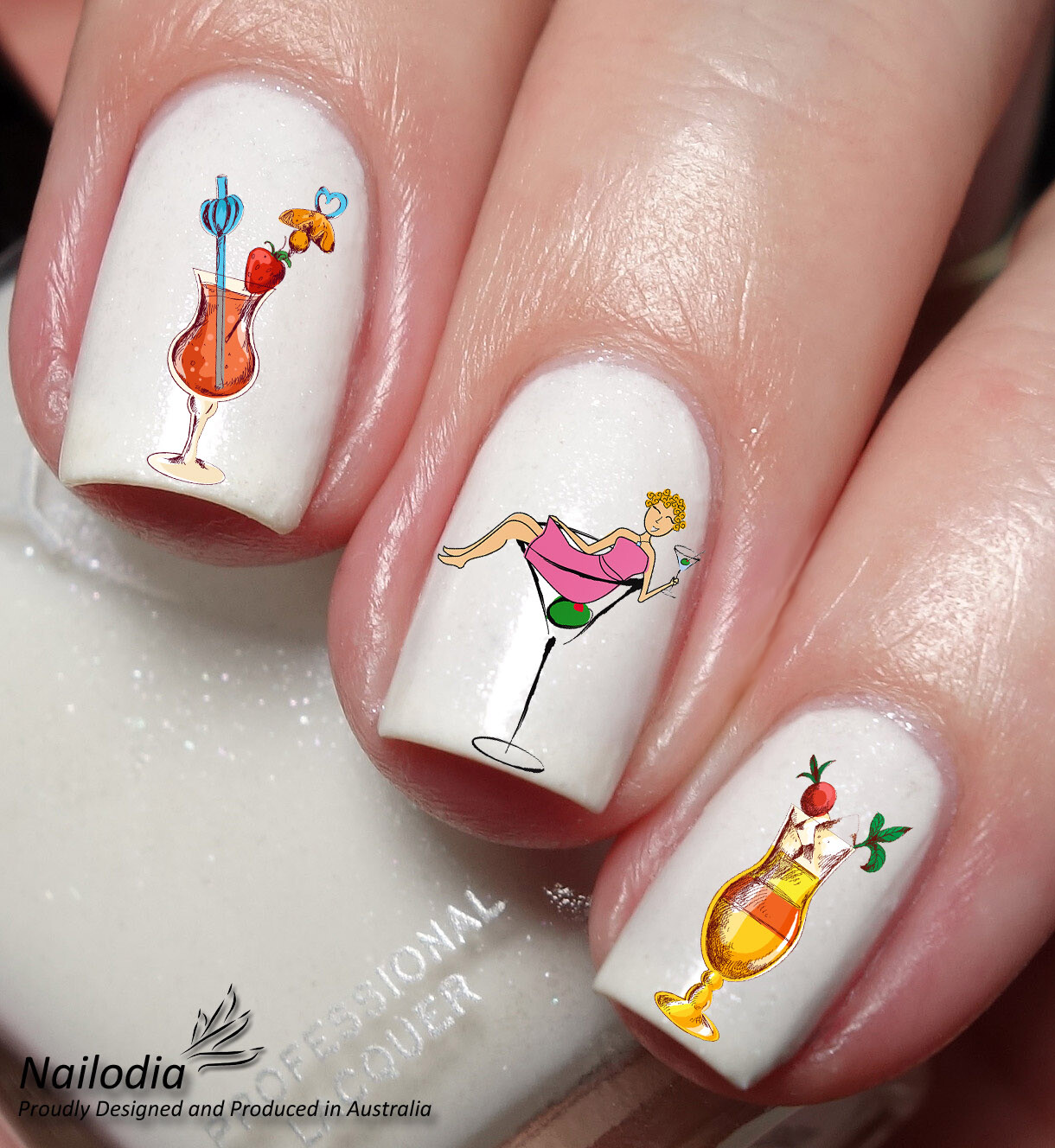 Cocktail & Drink Nail Art Decal Sticker Water Transfer Slider – Party theme