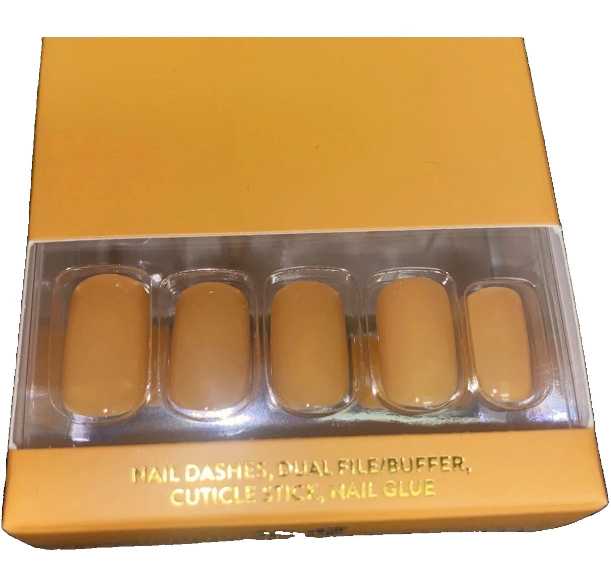 Red Aspen Press On Nail Dashes Canteloupe Cami Medium Square NIB
