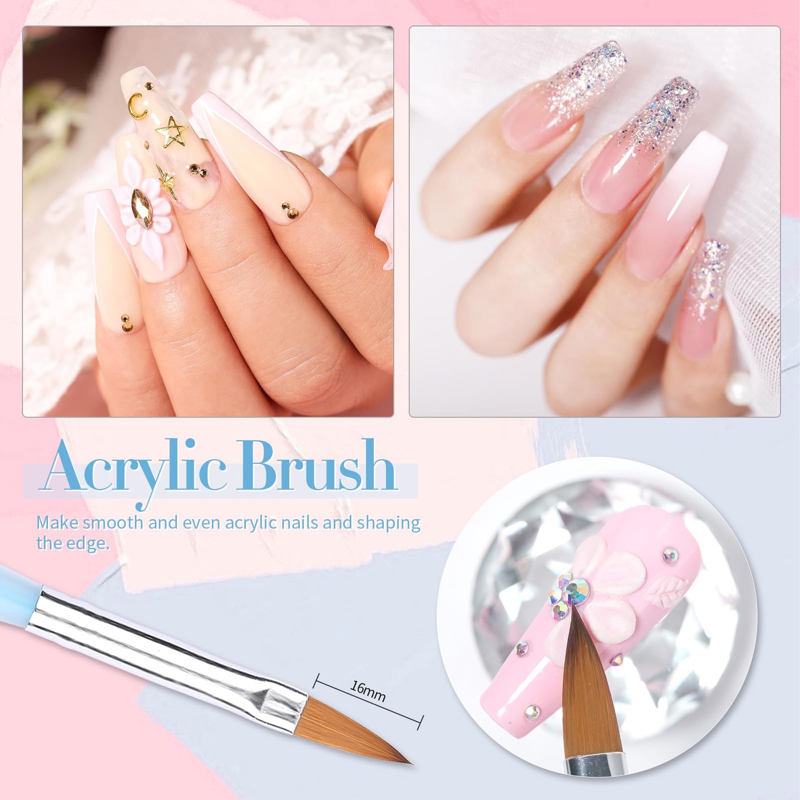 Double-Ended Nail Art Brushes 4Pcs Tool Set Gel Polish Liner Design Pen