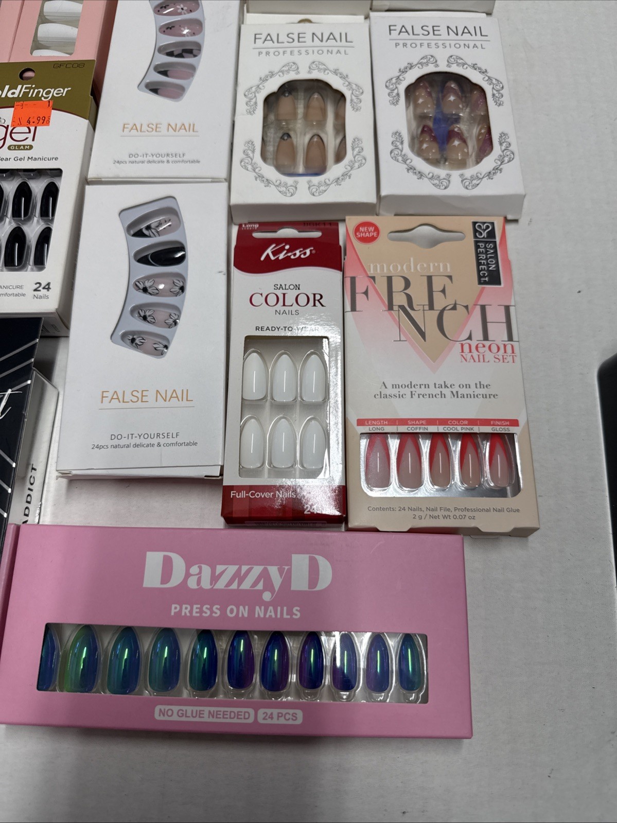 Lot of 20 New Packs Fake Glamorous Nails Different Brands Lengths Colors Types