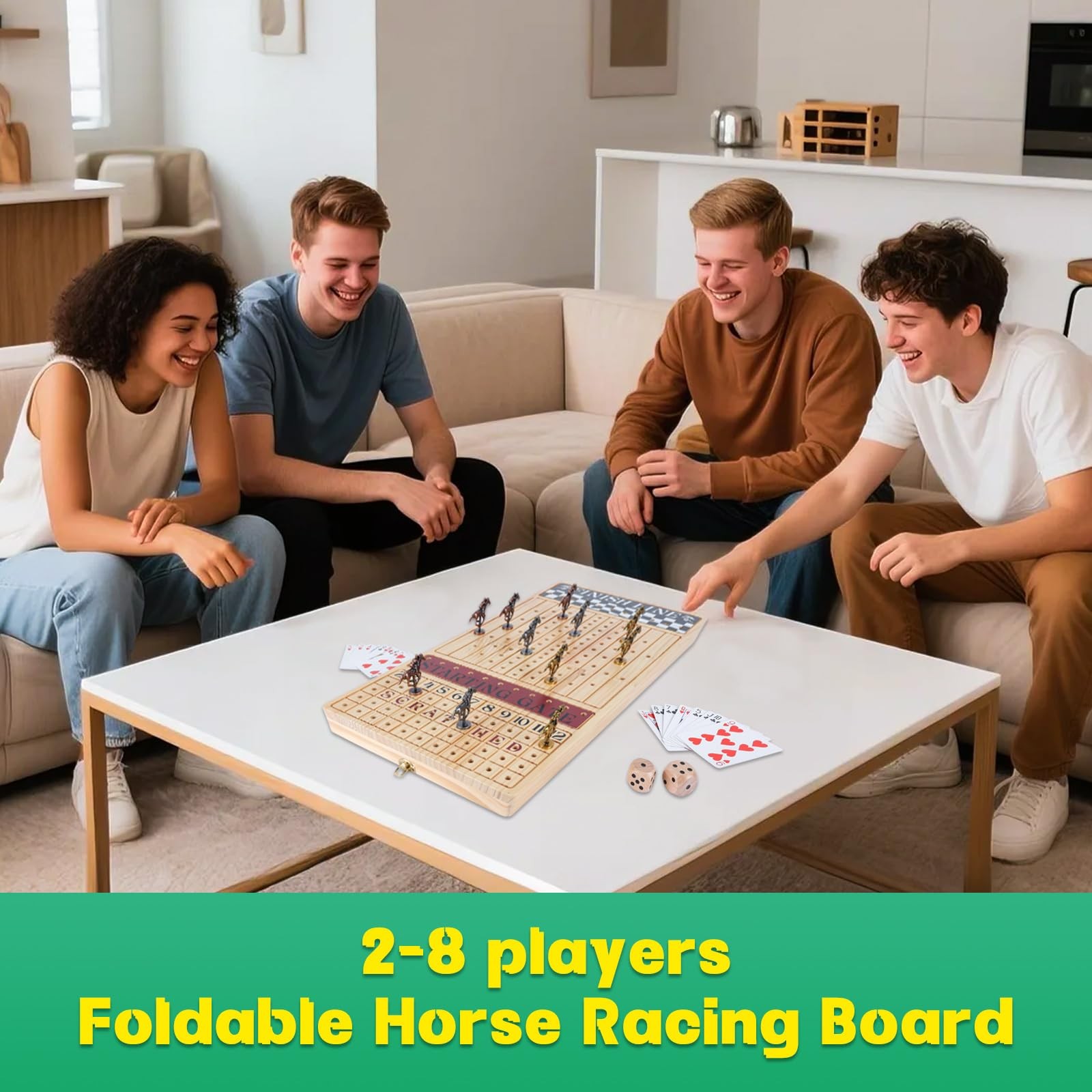 Offelec Large 23 inches Horse Race Board Game, Large, Portable Foldable