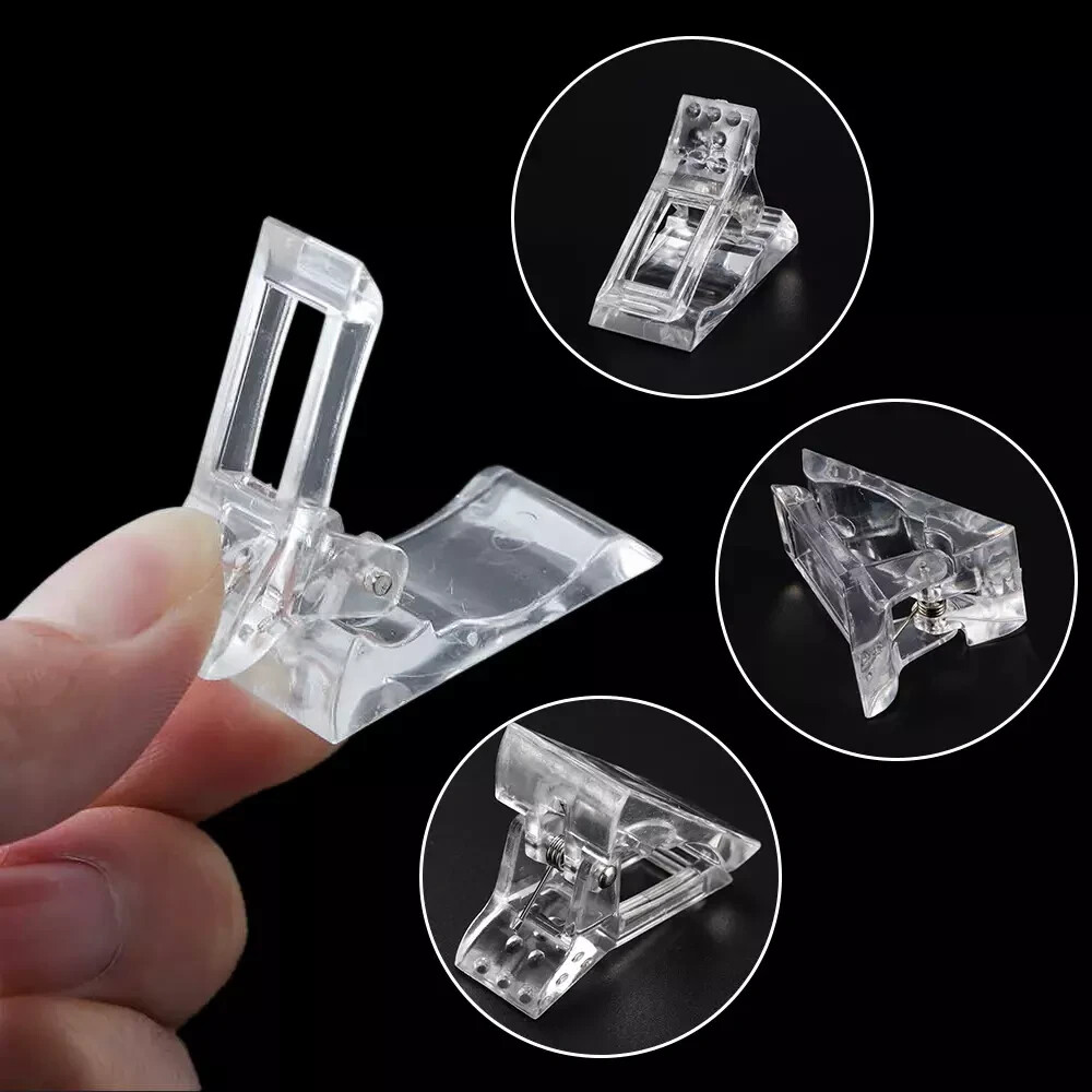 20 PCS Nail Tips Clip Quick Building Poly Builder Gel DIY Extension Clamp Clips