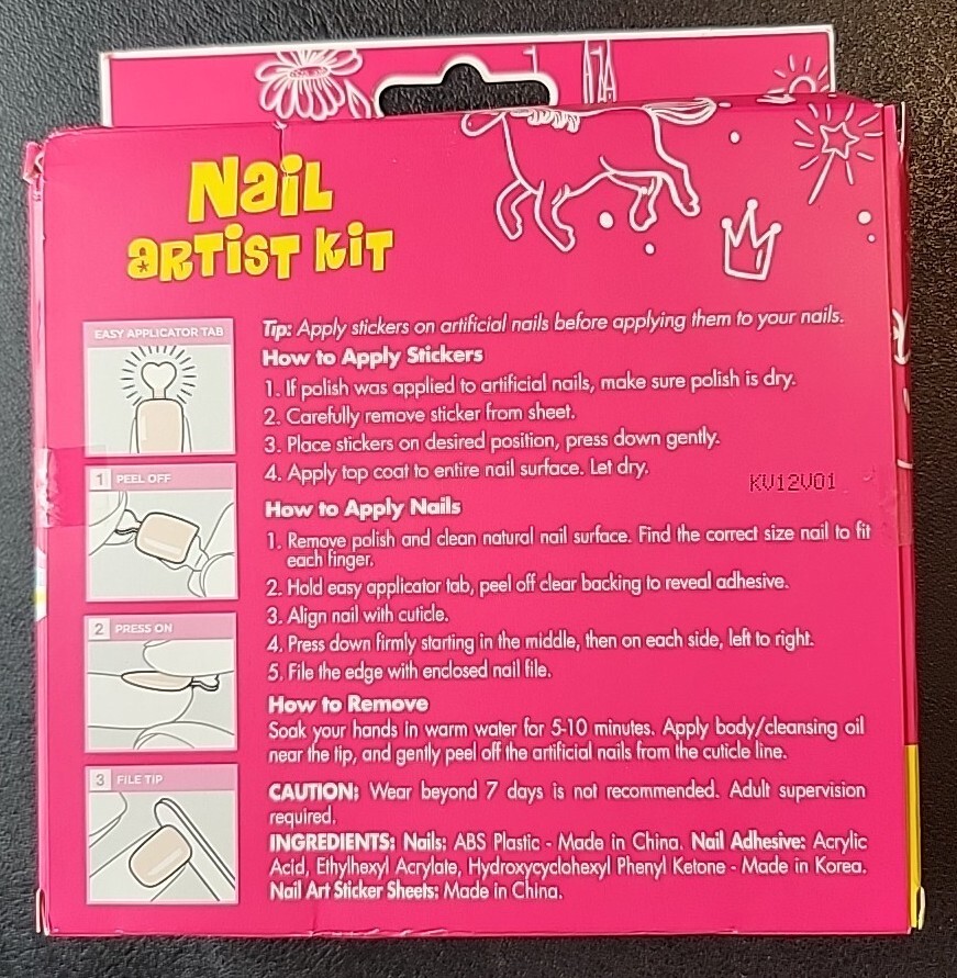 Kiss Impress Mini Nail Artist Kit Press-On Nails 3D Unicorns Hearts Cats Stars