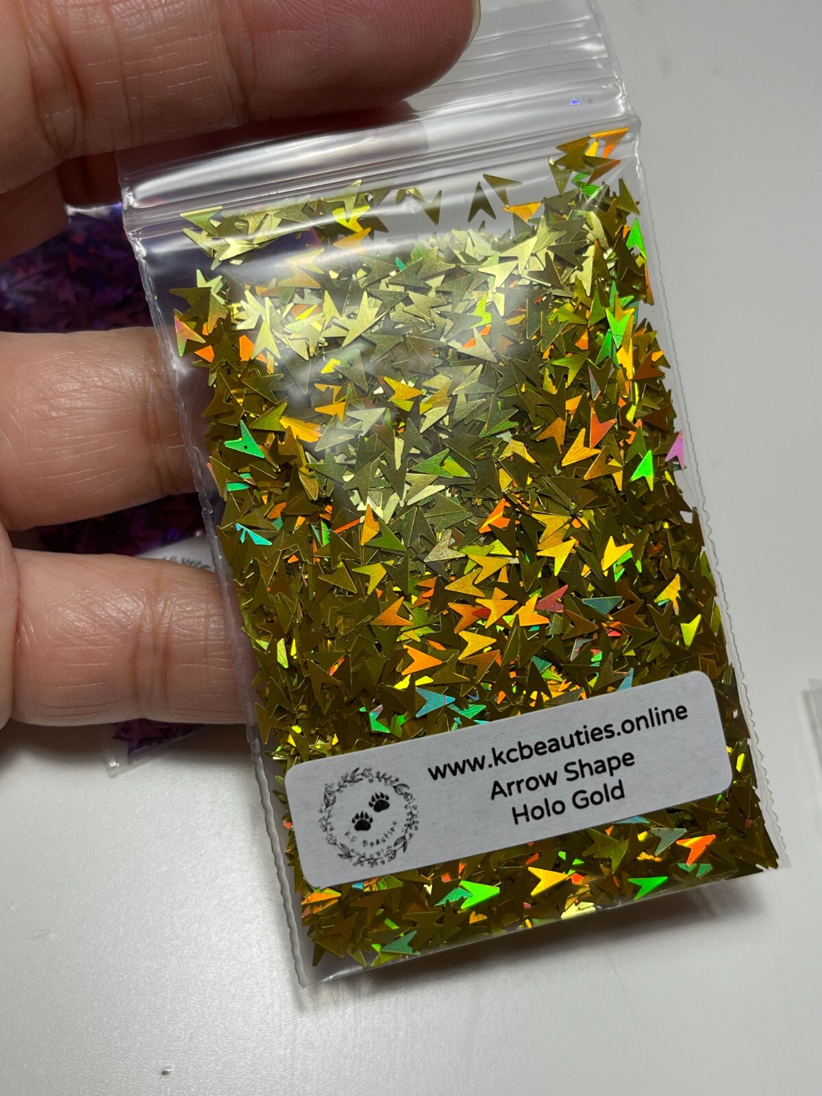 5G Holographic Gold Arrow shape Glitter for nail acrylic gel craft US Seller