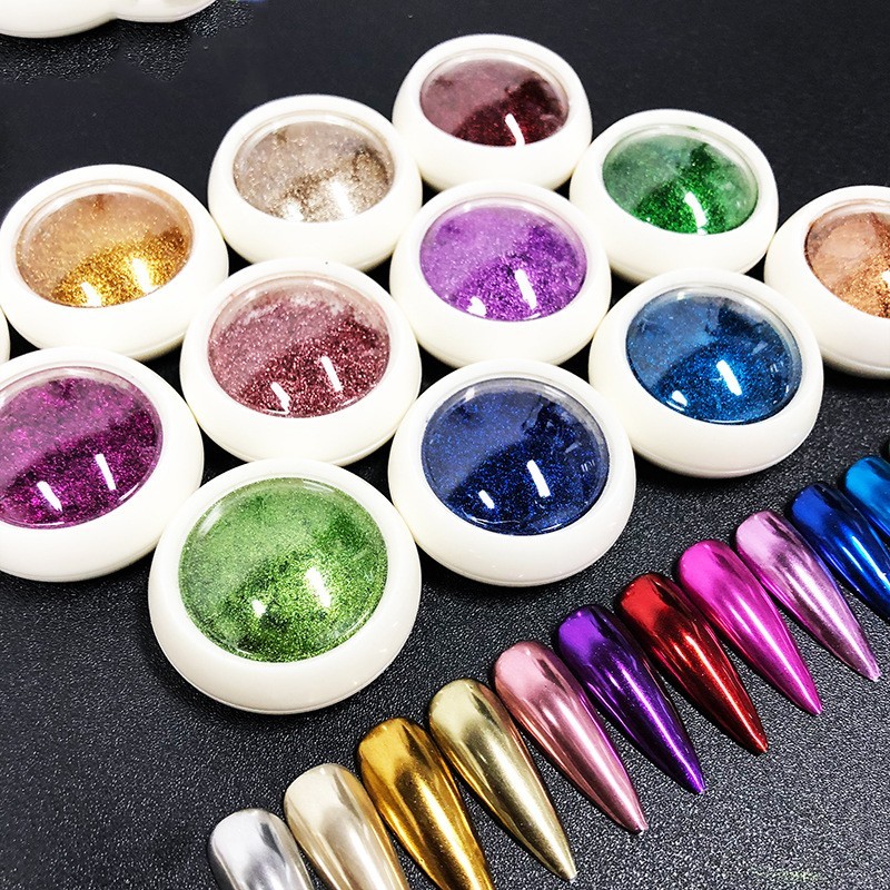 GOLD MIRROR POWDER CHROME EFFECT Pigment NAILS Translucent Glazed Donut Dust UK